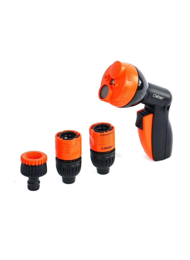 Claber 9053 Starter Garden Irrigation Hose Set Kit With 20 Meter Hose Silver Garden Irrigation Hose Set with Attachment Hose Connecter  Black/Orange/Silver - Image 2